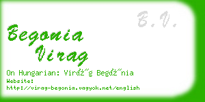 begonia virag business card